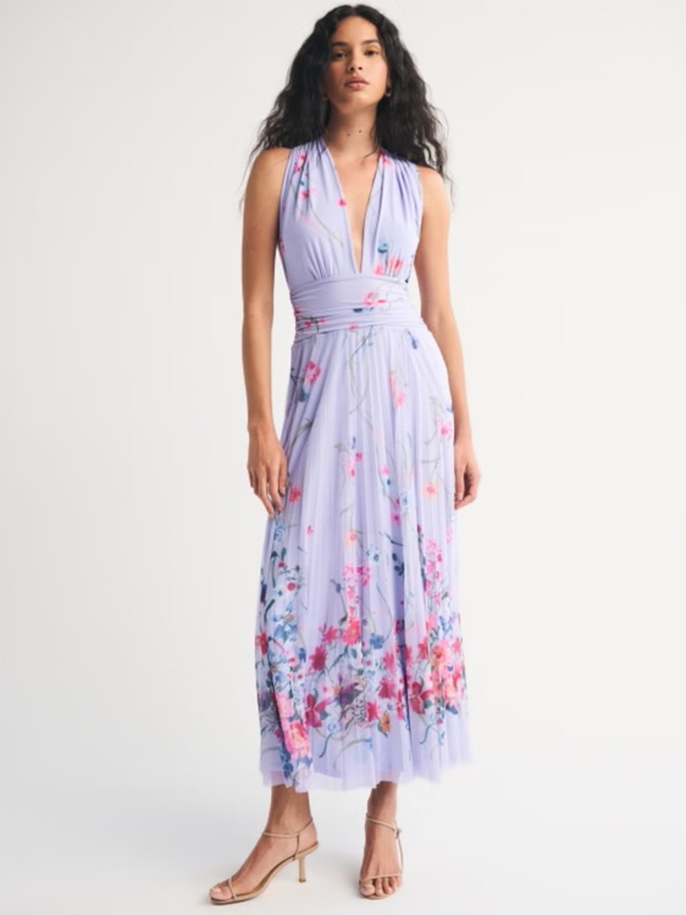 Abercrombie & Fitch Giselle 5-in-1 Convertible Maxi Dress, Lavender Floral